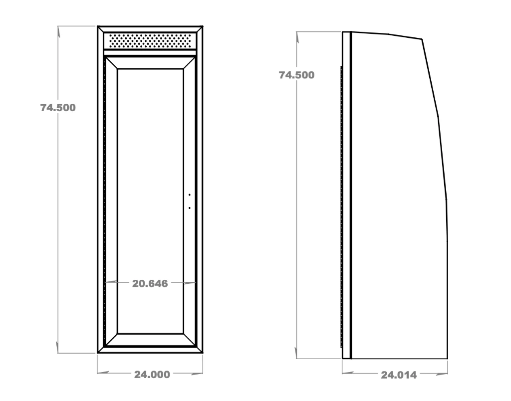 24" Shower - Aluminium Powder Coat