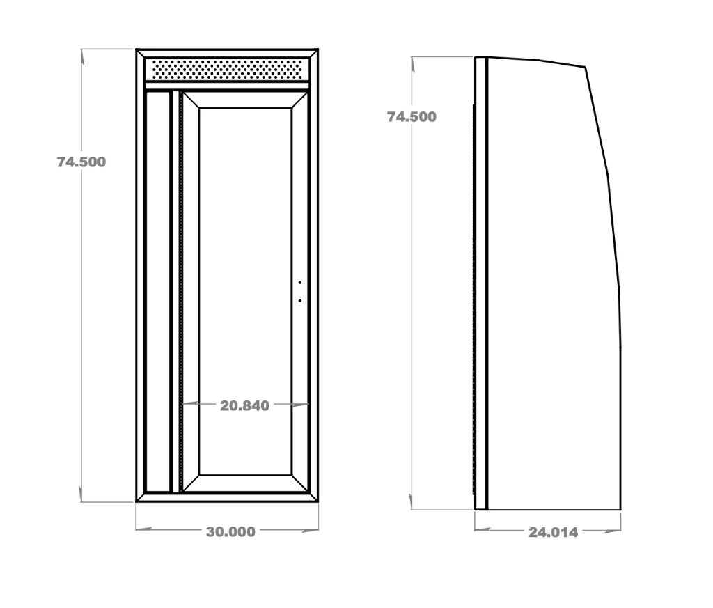 30" Shower - Aluminium Powder Coat