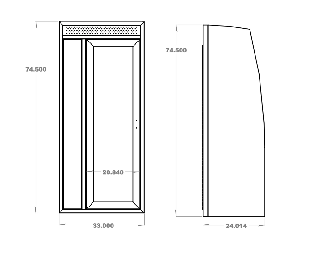 33" Shower - Aluminium Powder Coat