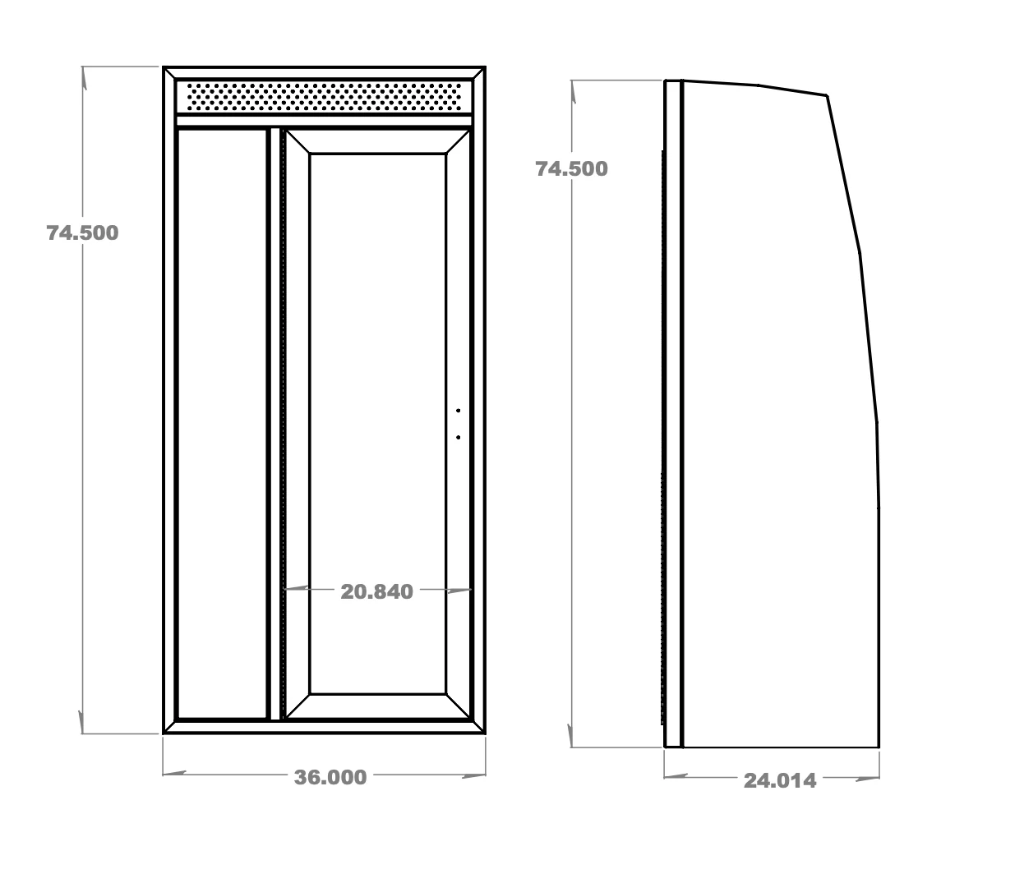 36" Shower - Aluminium Powder Coat