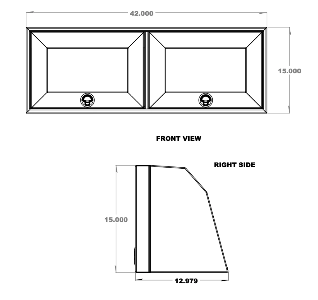 42" Upper Cabinet - Aluminium Powder Coat