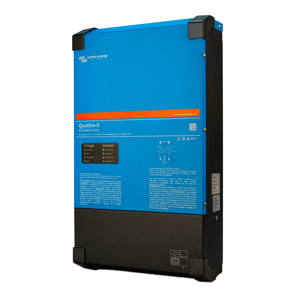 Victron Energy Quattro-II 12/3000/120-50/50 2x120V Inverter/Charger | QUA122305130