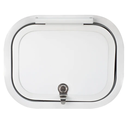 Round RV Baggage Door White 12" X 9"