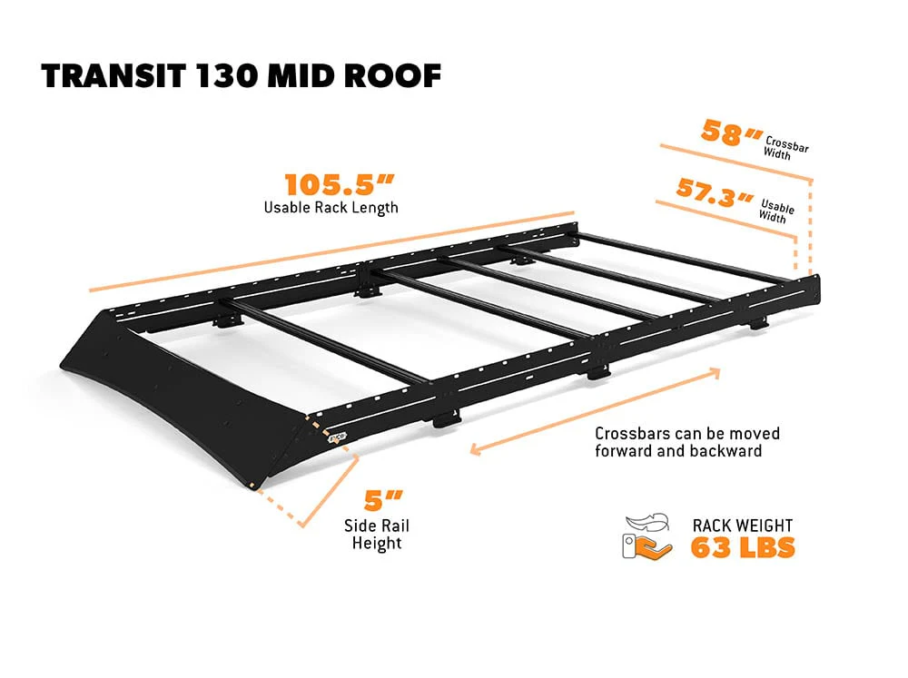 TRANSIT VAN LOW PRO ROOF RACK | 130" MID ROOF - FVCO