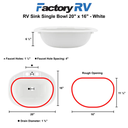 ToughGrade Single Bowl 20" Long x 16" Wide Bathroom Sink
