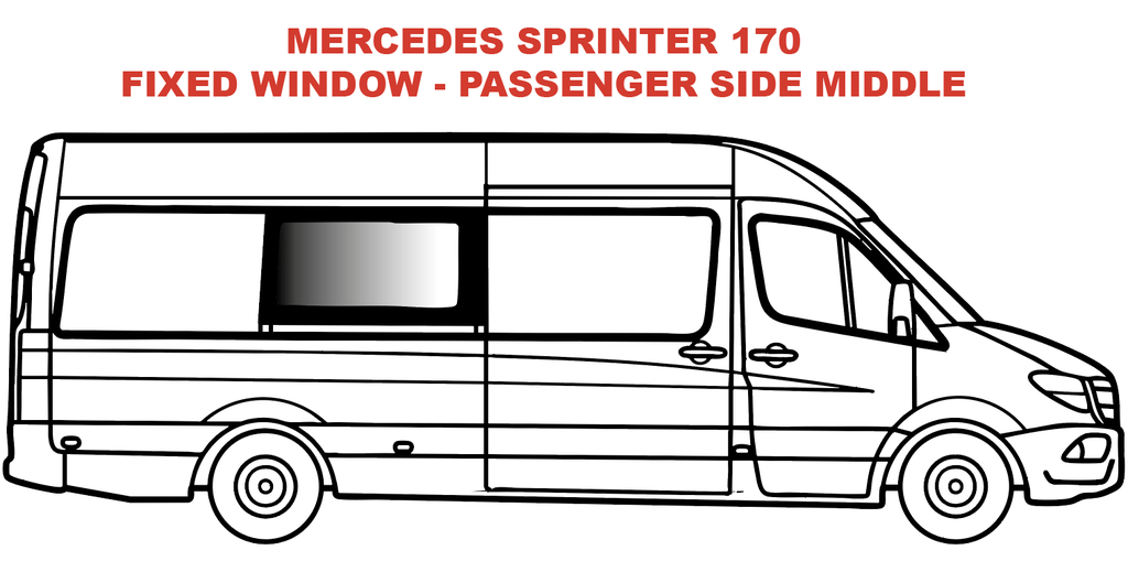 Fixed window - Passenger Side Middle
 - MERCEDES SPRINTER 170", 170" EXT.