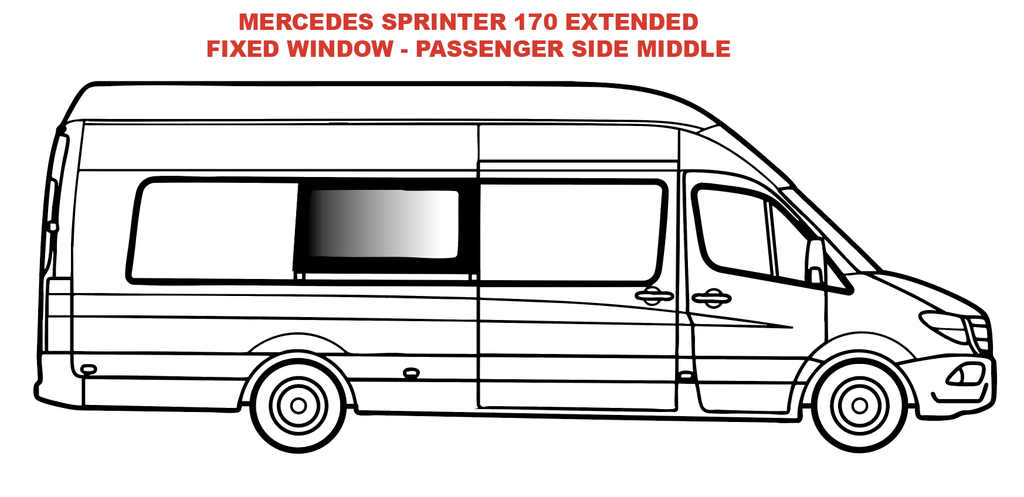 Fixed window - Passenger Side Middle
 - MERCEDES SPRINTER 170", 170" EXT.