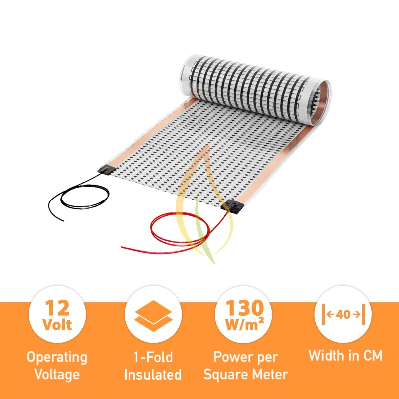 M3 thermostat 12V AC/DC, black - For 12V Heating Film