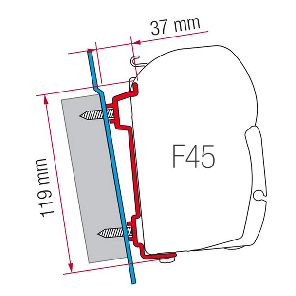 Fiamma F45S Awning - Wall Mount or Rack Mount - Royal Grey