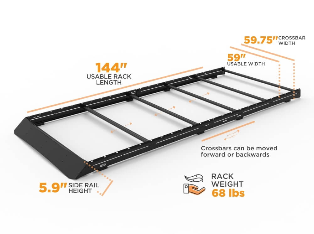 159" HIGH ROOF PROMASTER - VAN LOW PRO ROOF RACK - FVCO