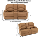 RV Wall Hugger Sofa 65" Manual Reclining Theater Seats