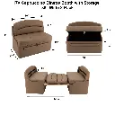 RV Dinette Booth with Table | 38" Cappuccino