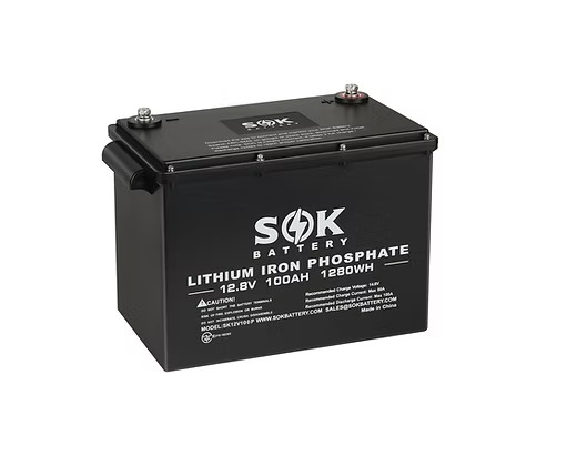 SOK – 12V 100Ah Lithium Battery, Bluetooth and Self-Heating, with Plastic Case