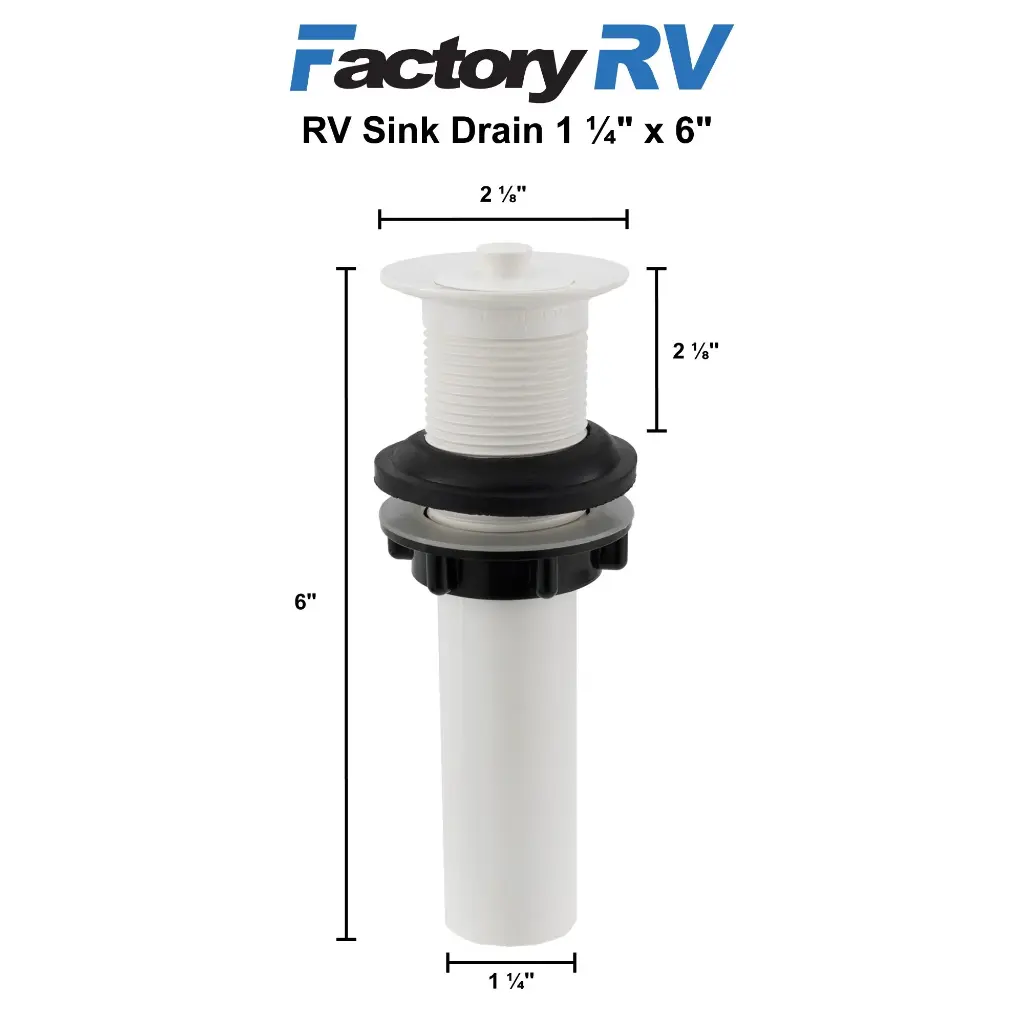 RV Sink Drain 1 ¼" x 6"