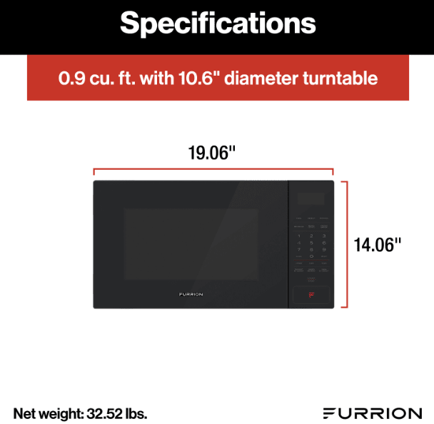 0.9 cu ft - Built-in Microwave Black w/o trim kit