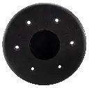 RV Table Pedestal Base Flush Mount | Plastic | Black and Chrome