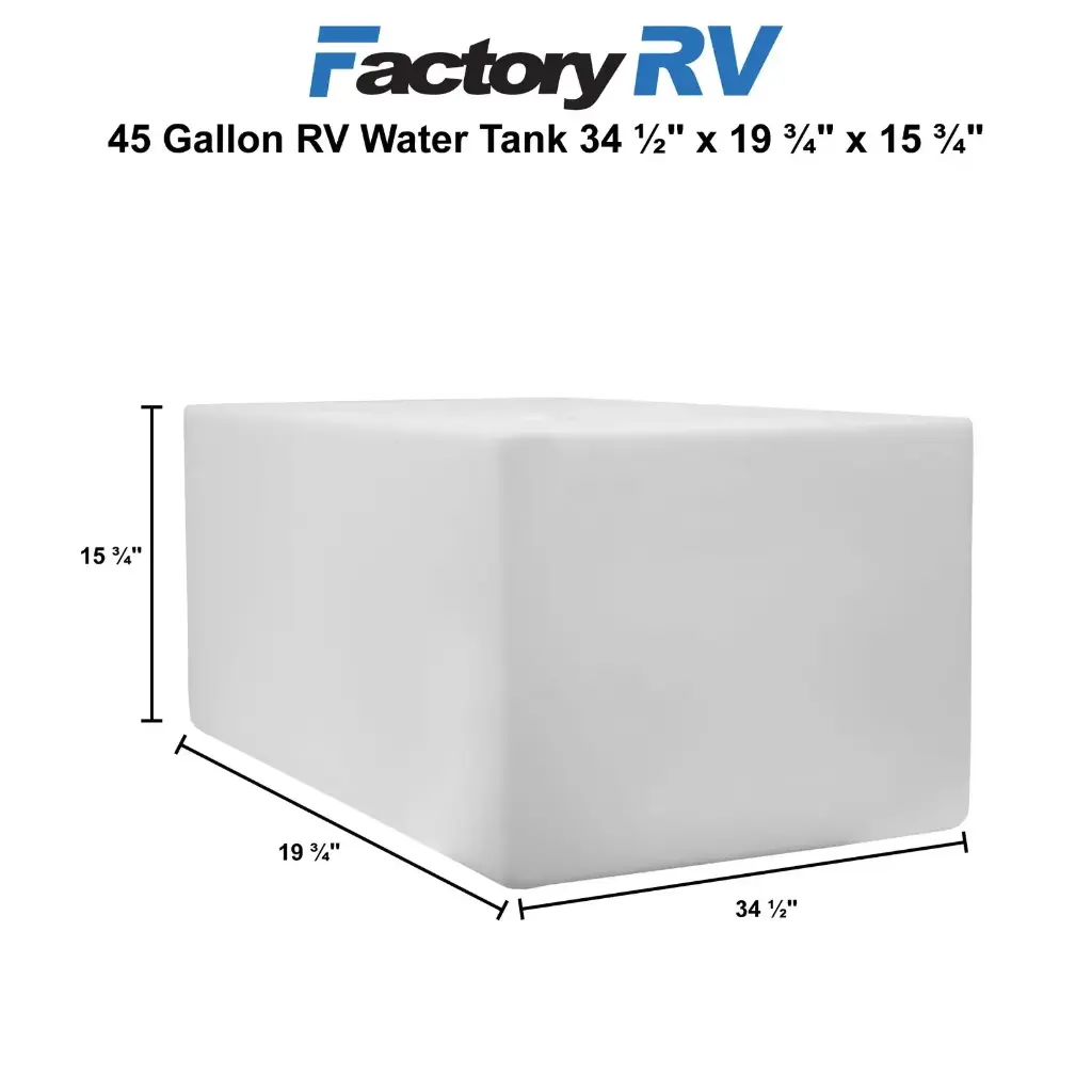RV Fresh Water Tank 45 Gallon | 34 ½" x 19 ¾" x 15 ¾" | Elkhart Plastics EPI 03029 (without fittings)