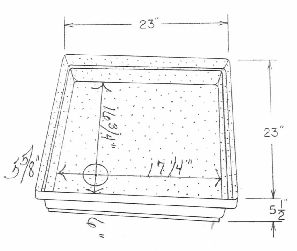#473 Skyline RV fiberglass shower pan