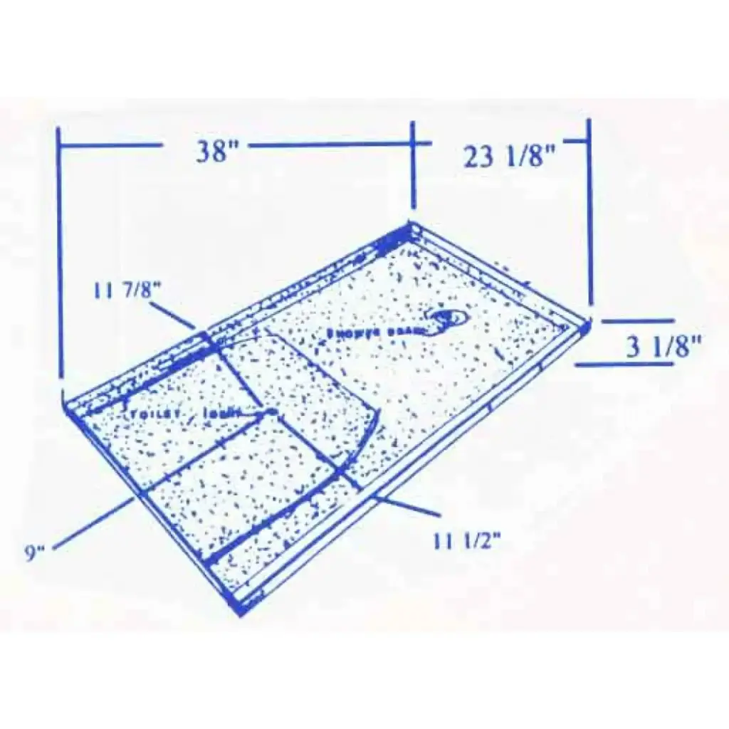 #235 Sunland RV fiberglass shower pan