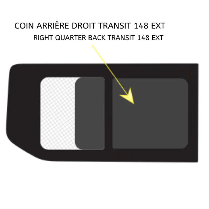 Sliding Window - Rear Panel - Passenger Side - Transit 148 Ext