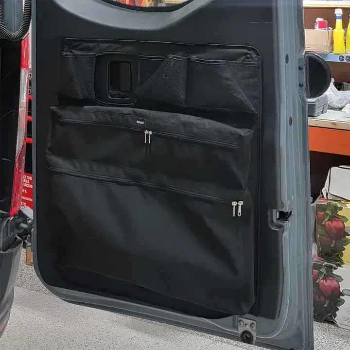 Rear Door Storage Bag with 5 Pockets - Mercedes Sprinter 2019+ Full/Half Plastic Trim (Passenger Side)