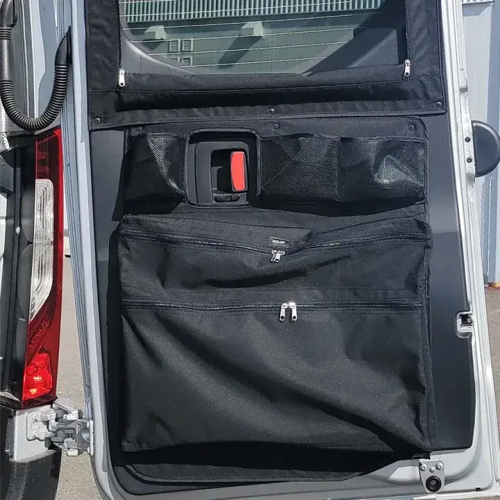 Rear Door Storage Bag with 5 Pockets - Mercedes Sprinter 2019+ Full/Half Plastic Trim (Passenger Side)