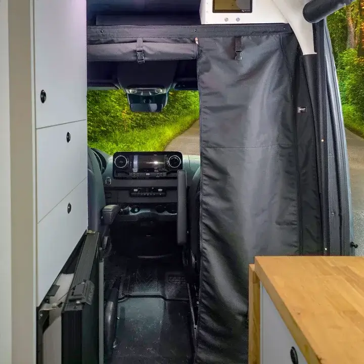 Privacy Divider | Mercedes Sprinter 2007+ (overhead storage shelf)