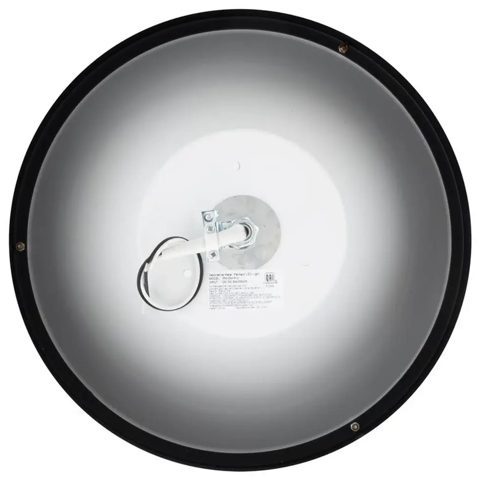 RV Flush Mount Ceiling Light | 12V LED | Interior Lighting | Matte Black & Gold Trim Finish