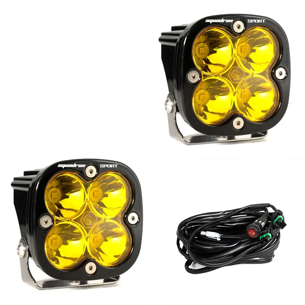 Squadron Sport Black LED Auxiliary Light Pod Pair baja amber.webp