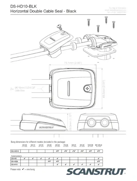 Scanstrut Dual Cable Seal - 6-10mm 4.webp