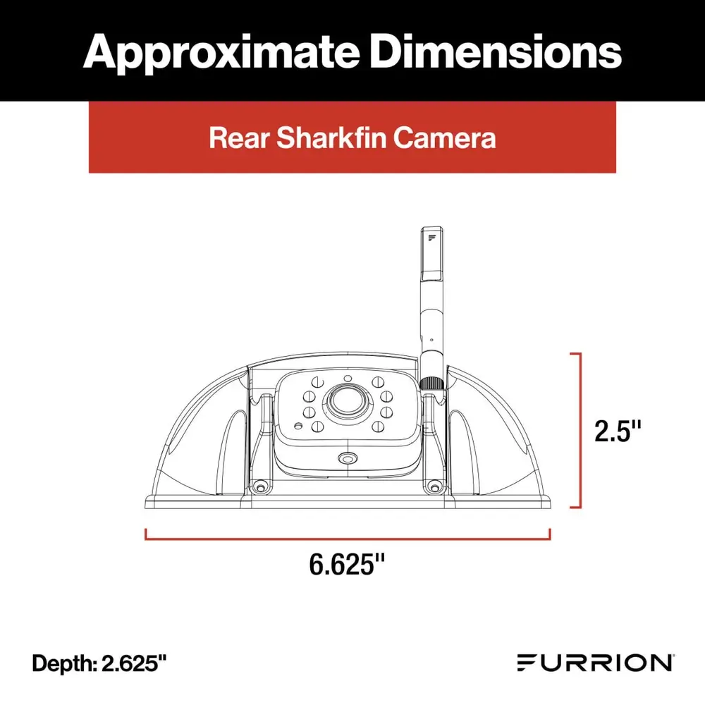 Furrion Vision S®+ RV Observation System - 7" Monitor, Side Cameras with LED Marker Lights, Sharkfin Camera #FOS7HTAEN 