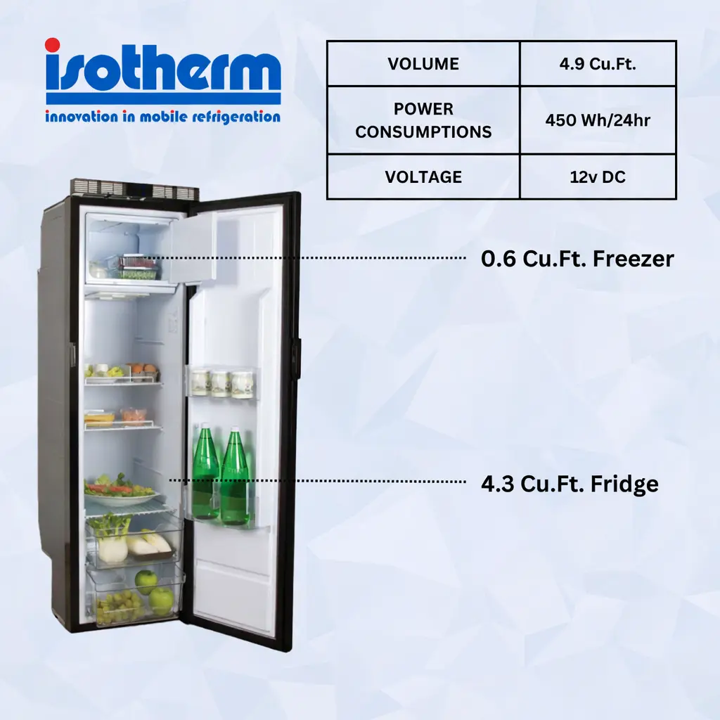 Isotherm F140 Slim RV Electric Refrigerator:Freezer - 12V DC - 4.9 C:F  .webp