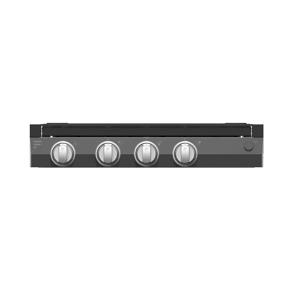 Furrion 3-Burner Gas RV Cooktop with Glass Cover - 20" Black, Push-Button