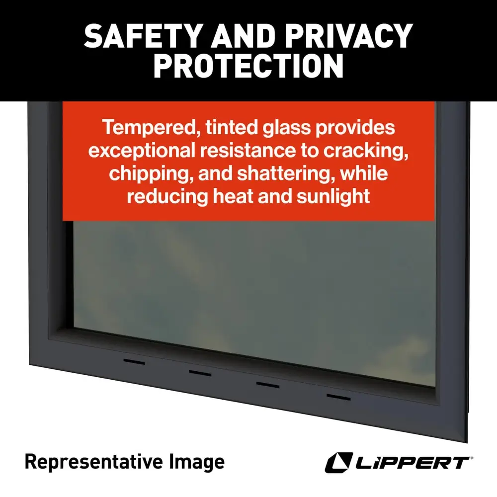 Lippert 8800 Series RV Window - 18"W x 22"H, Vertical Slider, Square Corner #2025069052 