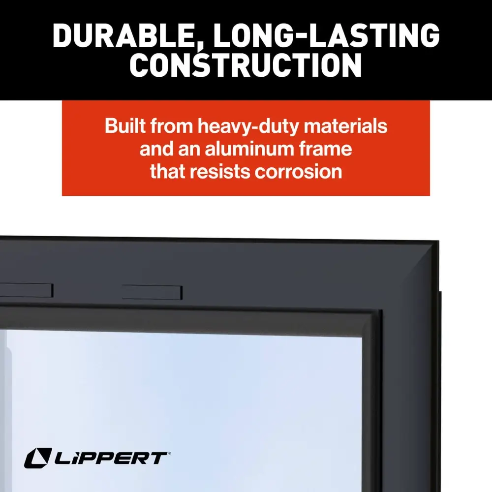 RV Window - 48"W x 36"H Horizontal Slider, Square Corner, Mirrored Glass