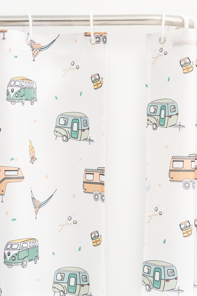 Water-Resistant Polyester Shower Curtain 