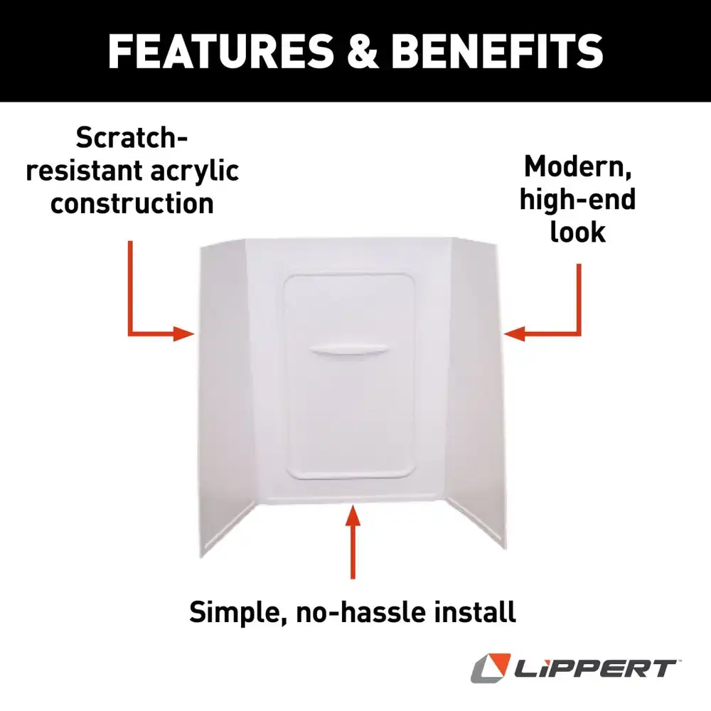 Lippert Bathtub Wall Surround - 24" x 40" x 59"