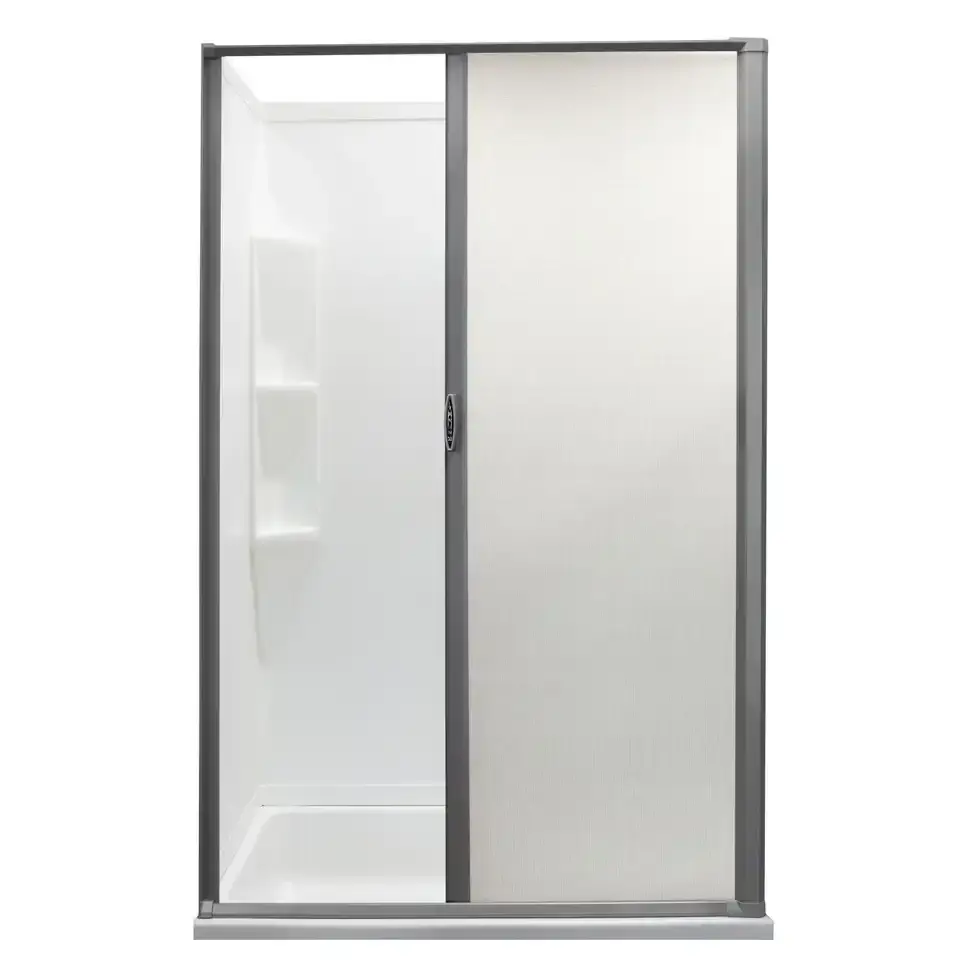 RV Retractable Rolling Shower Door black or platinum of various size 017.webp