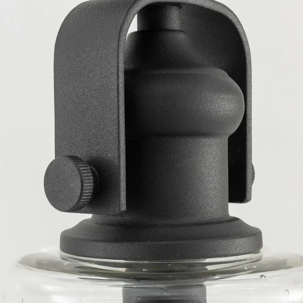 RV Ceiling Light | 12V LED Semi-Flush Matte Black Glass