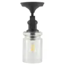 RV Ceiling Light | 12V LED Semi-Flush Matte Black Glass