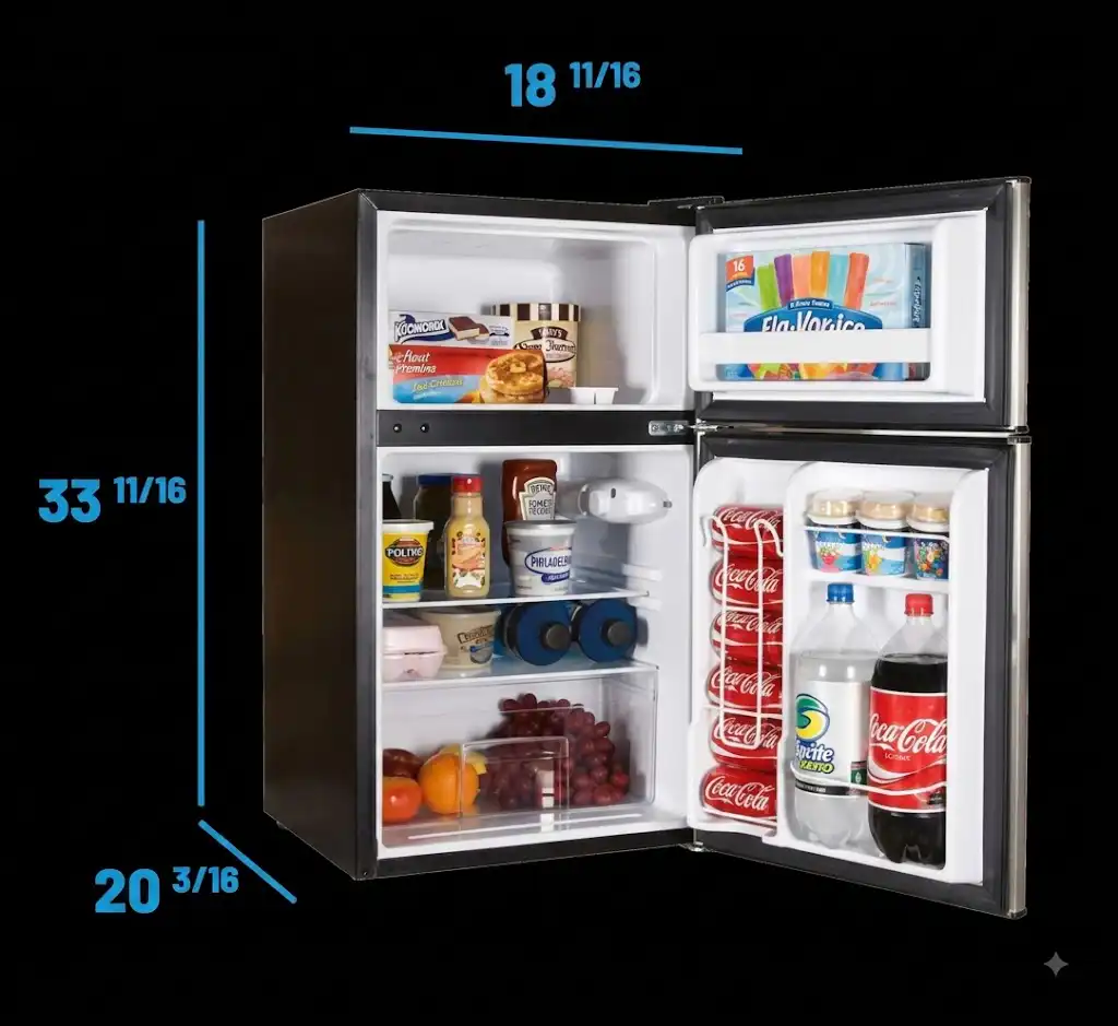 Compact Refrigerator with Separate Freezer, Model 87SS