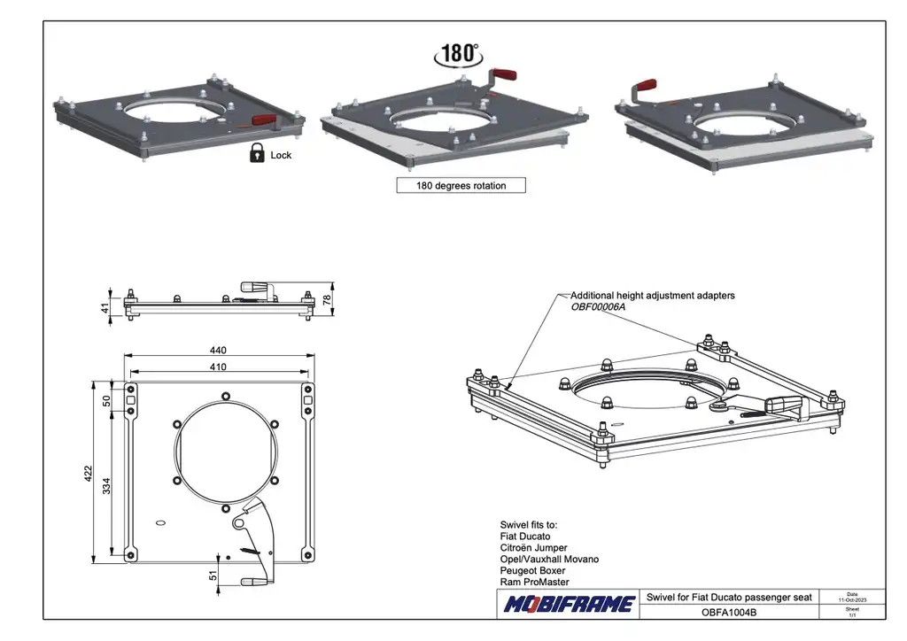 SWIVEL SEAT - RAM PROMASTER - VANEQUIPPED