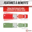 Enthuze Round Weight Distribution Hitch, 10K, With Sway Control, Ball and Chains 
