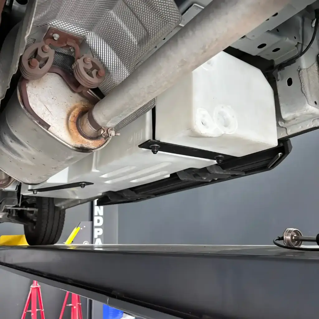 20 GALLON PASSENGER SIDE UNDERCARRIAGE FRESH/GREY WATER TANK FOR 2015-2025 FORD TRANSIT 148" & 148" EXT (10-3015)