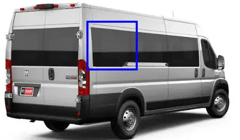 VWD Ram ProMaster Van Window 2014+ Passenger Side Rear Quarter 159" EXT WB - DTRAM006