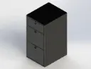 Meuble bas à trois tiroirs de 18 pouces - Revêtement en aluminium thermolaqué