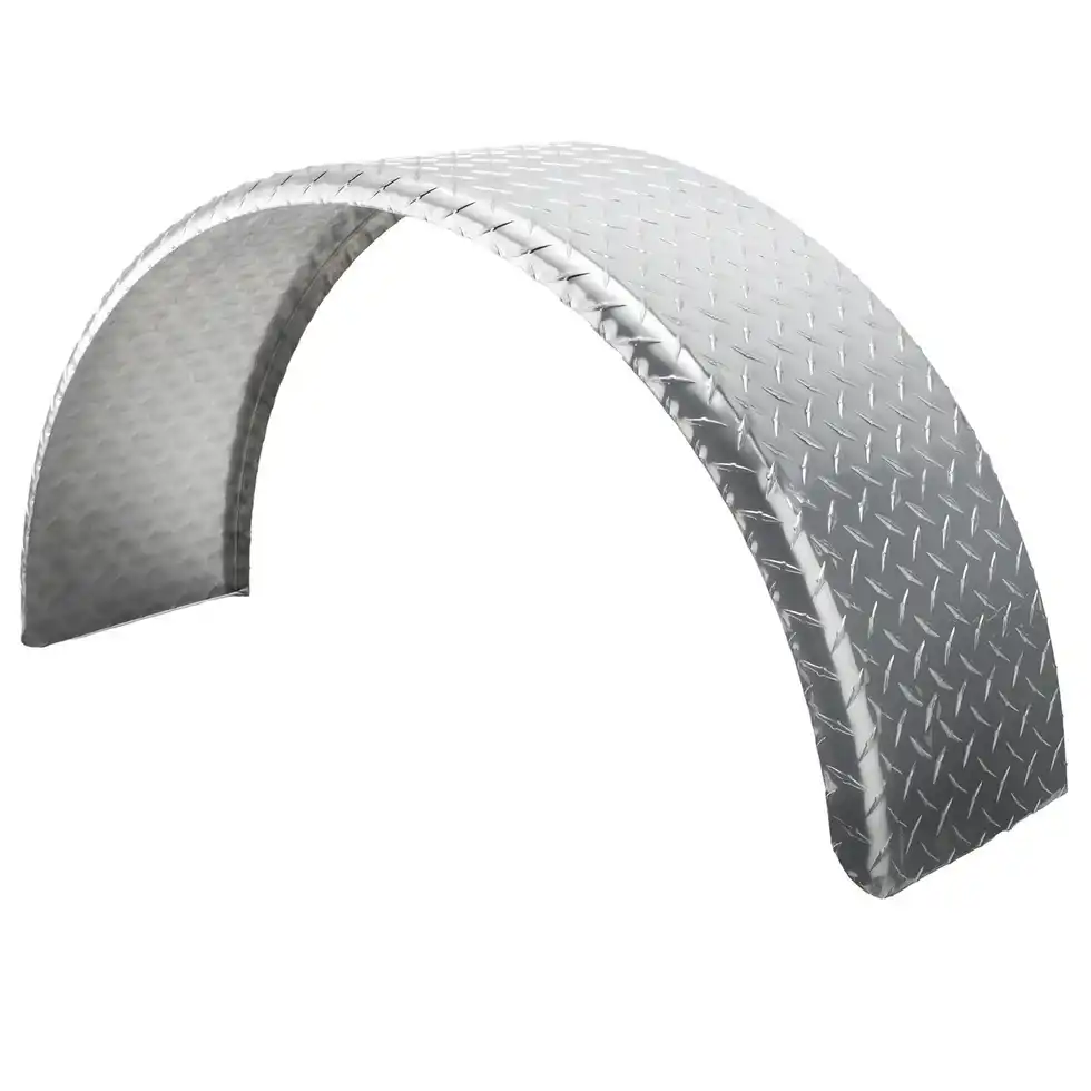 Aluminum Diamond Plate Round Top Trailer Fender 10" X 36" X 18"