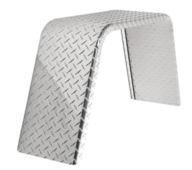 ToughGrade Aluminum Diamond Plate Flat Top Trailer Fender 10" X 34" X 17"