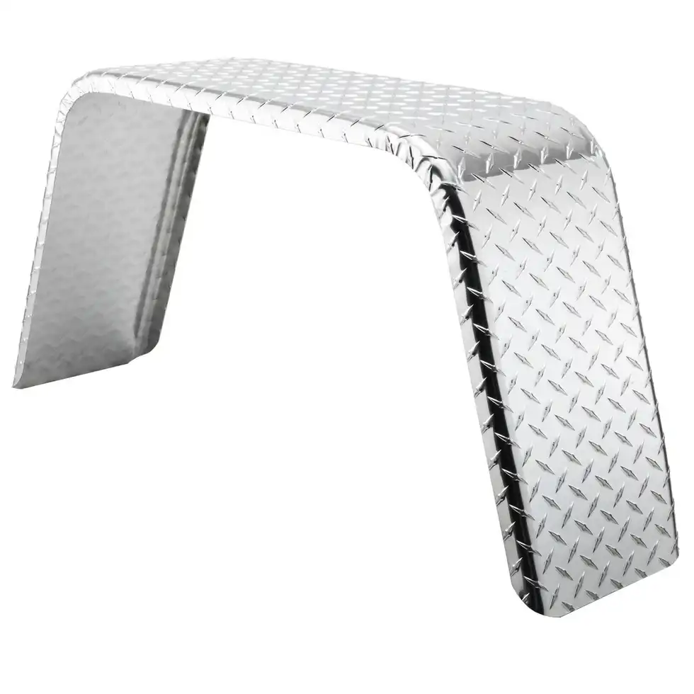 ToughGrade Aluminum Diamond Plate Flat Top Trailer Fender 10" X 36" X 18"