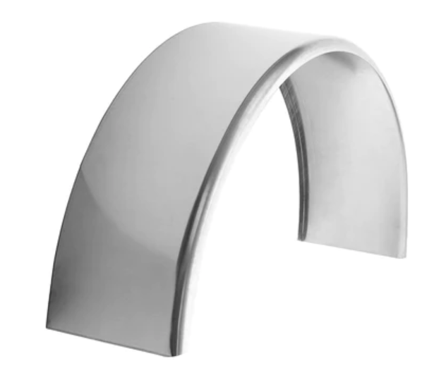 Aluminum Smooth Round Top Trailer Fender 10" X 34" X 17"